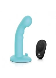 Голубая изогнутая насадка 6in Remote Control Ripple P-Spot G-Spot на черных трусиках - 16 см. - Pegasus - купить с доставкой в Электростали