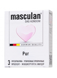 Супертонкие презервативы Masculan Pur - 3 шт. - Masculan - купить с доставкой в Электростали