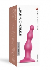 Розовая насадка Strap-On-Me Dildo Plug Beads size S - Strap-on-me - купить с доставкой в Электростали