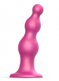 Розовая насадка Strap-On-Me Dildo Plug Beads size S - Strap-on-me - купить с доставкой в Электростали