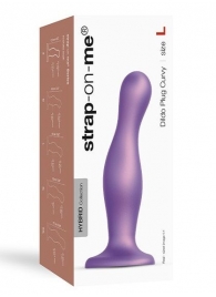 Фиолетовая насадка Strap-On-Me Dildo Plug Curvy size L - Strap-on-me - купить с доставкой в Электростали