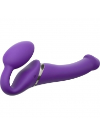 Фиолетовый безремневой вибрострапон Vibrating Bendable Strap-On - size L - Strap-on-me - купить с доставкой в Электростали