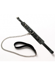 Черный ошейник с шипами и поводком - Crazy Handmade - купить с доставкой в Электростали