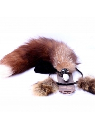 Игровой комплект: серебристая анальная пробка с пушистым хвостом и ободок-ушки - Crazy Handmade - купить с доставкой в Электростали