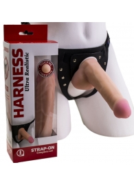 Страпон Harness из двух предметов: трусики с плугом и насадка-фаллос - 17 см. - LOVETOY (А-Полимер) - купить с доставкой в Электростали