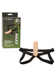 Телесный фаллопротез из силикона Extension with Harness - 15,75 см. - California Exotic Novelties - купить с доставкой в Электростали