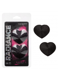 Черные пэстисы в форме сердечек Heart Pasties - California Exotic Novelties - купить с доставкой в Электростали