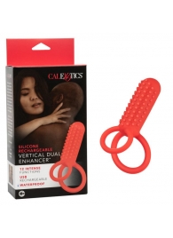 Красное эрекционное кольцо Silicone Rechargeable Vertical Dual Enhancer - California Exotic Novelties - в Электростали купить с доставкой