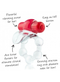 Виброкольцо с язычком и красным виброэлементом Overtime - Screaming O - в Электростали купить с доставкой