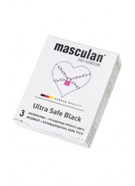 Ультрапрочные презервативы Masculan Ultra Safe Black - 3 шт. - Masculan - купить с доставкой в Электростали