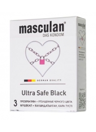 Ультрапрочные презервативы Masculan Ultra Safe Black - 3 шт. - Masculan - купить с доставкой в Электростали