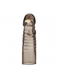 Дымчатая насадка-удлинитель Ribbed Realistic Penis Enhancing Sleeve Extension - 15,2 см. - BlueLine - в Электростали купить с доставкой