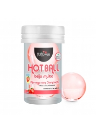 Лубрикант на масляной основе Hot Ball Beija Muito с ароматом клубники и шампанского (2 шарика по 3 гр.) - HotFlowers - купить с доставкой в Электростали