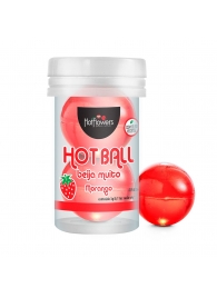 Лубрикант на масляной основе Hot Ball Beija Muito с ароматом клубники (2 шарика по 3 гр.) - HotFlowers - купить с доставкой в Электростали