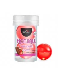 Лубрикант на масляной основе Hot Ball Beija Muito с ароматом шоколада и клубники (2 шарика по 3 гр.) - HotFlowers - купить с доставкой в Электростали