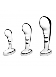 Набор из 3 стальных стимуляторов простаты Stainless Steel P-spot Training Set - b-Vibe - в Электростали купить с доставкой