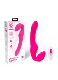 Розовый безремневой страпон на радиоуправлении Strapless Together - 22 см. - Together Toy - купить с доставкой в Электростали