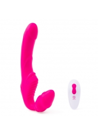 Розовый безремневой страпон на радиоуправлении Strapless Together - 22 см. - Together Toy - купить с доставкой в Электростали