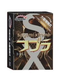 Суженные к основанию презервативы Sagami Xtreme COBRA - 3 шт. - Sagami - купить с доставкой в Электростали