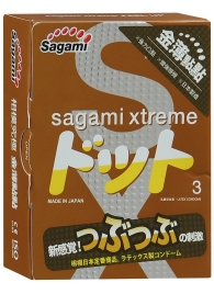 Презервативы Sagami Xtreme FEEL UP с точечной текстурой и линиями прилегания - 3 шт. - Sagami - купить с доставкой в Электростали