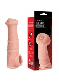 Телесная фантазийная насадка на член Cock Sleeve Size M - KOKOS - в Электростали купить с доставкой