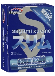 Розовые презервативы Sagami Xtreme FEEL FIT 3D - 3 шт. - Sagami - купить с доставкой в Электростали