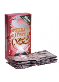 Презервативы Sagami Xtreme Strawberry c ароматом клубники - 10 шт. - Sagami - купить с доставкой в Электростали