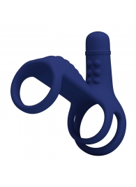 Синяя вибронасадка на пенис Vibrating Penis Sling - Baile - в Электростали купить с доставкой