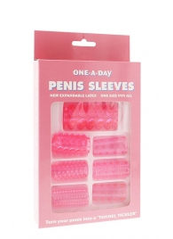 Набор из 7 розовых насадок на пенис ONE-A-DAY PENIS SLEEVES PINK - Seven Creations - в Электростали купить с доставкой