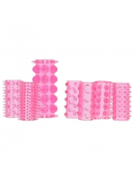 Набор из 7 розовых насадок на пенис ONE-A-DAY PENIS SLEEVES PINK - Seven Creations - в Электростали купить с доставкой