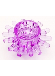 Фиолетовое гелевое эрекционное кольцо с шипиками - Toyfa Basic - в Электростали купить с доставкой