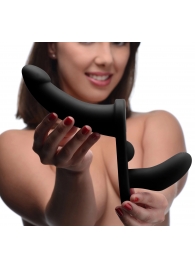 Черный вибрострапон Double Take 10X Double Penetration Vibrating Strap-on Harness - XR Brands - купить с доставкой в Электростали