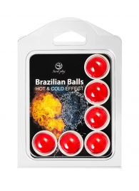 Набор из 6 шариков с массажным маслом Brazilian Balls с охлаждающим и разогревающим эффектом - Secret Play - купить с доставкой в Электростали