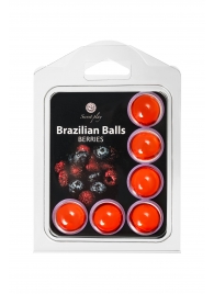 Набор из 6 шариков с массажным маслом Brazilian Balls с ароматом ягод - Secret Play - купить с доставкой в Электростали