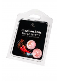 Набор из 2 шариков с массажным маслом Brazilian Balls с тройным эффектом - Secret Play - купить с доставкой в Электростали