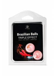 Набор из 2 шариков с массажным маслом Brazilian Balls с тройным эффектом - Secret Play - купить с доставкой в Электростали