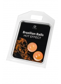 Набор из 2 шариков с массажным маслом Brazilian Balls с разогревающим эффектом - Secret Play - купить с доставкой в Электростали