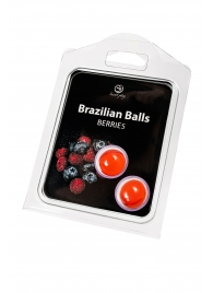 Набор из 2 шариков с массажным маслом Brazilian Balls с ароматом ягод - Secret Play - купить с доставкой в Электростали