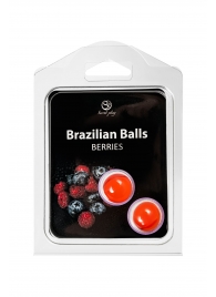 Набор из 2 шариков с массажным маслом Brazilian Balls с ароматом ягод - Secret Play - купить с доставкой в Электростали