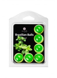 Набор из 6 шариков с массажным маслом Brazilian Balls с ароматом мяты - Secret Play - купить с доставкой в Электростали