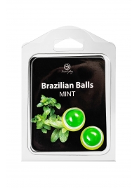 Набор из 2 шариков с массажным маслом Brazilian Balls с ароматом мяты - Secret Play - купить с доставкой в Электростали