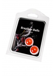 Набор из 2 шариков с массажным маслом Brazilian Balls с ароматом вишни - Secret Play - купить с доставкой в Электростали