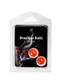 Набор из 2 шариков с массажным маслом Brazilian Balls с ароматом вишни - Secret Play - купить с доставкой в Электростали