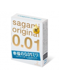 Увлажнённые презервативы Sagami Original 0.01 Extra Lub - 2 шт. - Sagami - купить с доставкой в Электростали