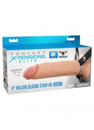 Полый страпон на ремнях 8’’ Hollow Silicone Strap-on - Pipedream - купить с доставкой в Электростали