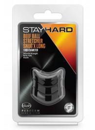 Черное эрекционное кольцо на мошонку Beef Ball Stretcher Snug X Long - Blush Novelties - в Электростали купить с доставкой