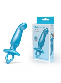 Голубая анальная пробка для массажа простаты Hither Silicone Prostate Plug - 14,3 см. - b-Vibe - в Электростали купить с доставкой