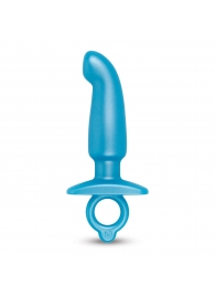 Голубая анальная пробка для массажа простаты Hither Silicone Prostate Plug - 14,3 см. - b-Vibe - в Электростали купить с доставкой