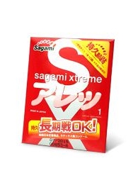 Утолщенный презерватив Sagami Xtreme FEEL LONG с точками - 1 шт. - Sagami - купить с доставкой в Электростали