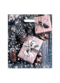 Новогодний пакет с принтом в виде подарков и вырубной ручкой (45х38 см) - Сима-Ленд - купить с доставкой в Электростали